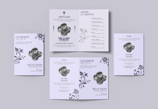 Funeral Obituary Program Memorial Service Template