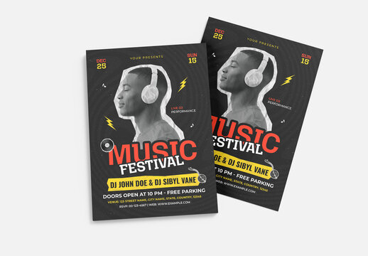 Urban DJ Music Festival Flyer Template