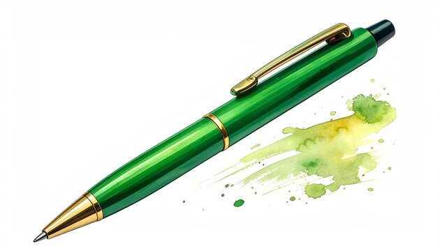 green pen isolated on white