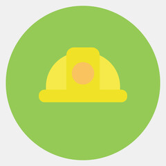 Icon hard hat. Gold mining elements. Icon in color mate style.
