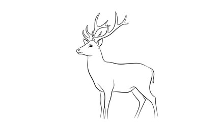 Elegant Deer Sketch A Majestic Wildlife Illustration.