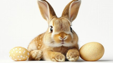 Fototapeta premium Adorable Easter Bunny with Eggs