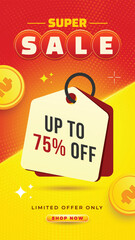 Super Sale Discount Offer Instagram story Template and E-commerce Promotion