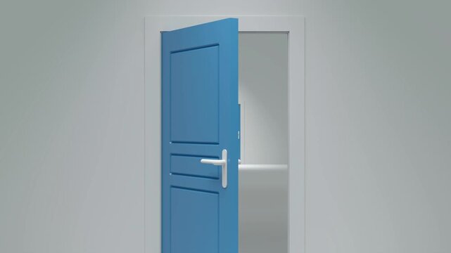 des portes qui s'ouvrent les unes apr&egrave;s les autres - vid&eacute;o en boucle - rendu 3D