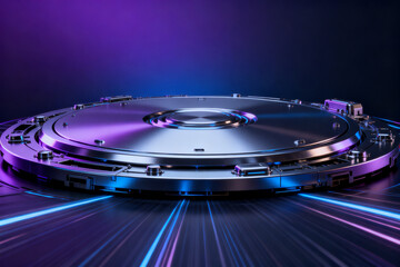 Metallic Disk Mechanism with Neon Lighting