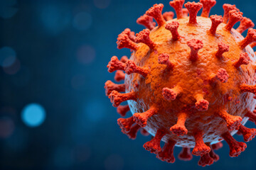 Virus cell with surface spikes