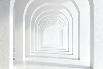 White archway corridor perspective