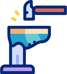 Shoemaker flat icons set with editable stroke, featuring shoes, hammer, leather, needle, thread, sewing machine, polish, sole, workshop, cobbler illustration