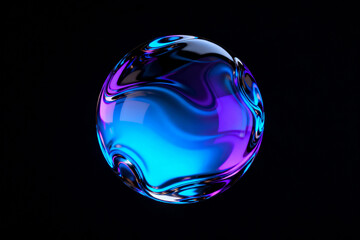 Abstract colorful reflective sphere