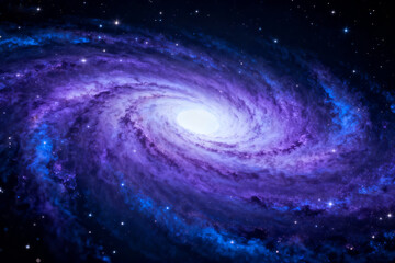 Spiral galaxy with stars and nebula