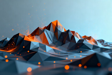 Abstract geometric mountain landscape