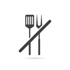 Vector Isolated No Spatula and Fork Icon