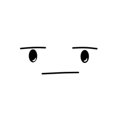 Neutral Face Expression Simple Doodle Art
