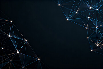 Abstract network of glowing nodes