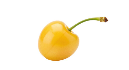 Isolated Rainier Cherry Fruit with Stem, Golden Yellow Ripe Variety, Sweet Delicious Snack