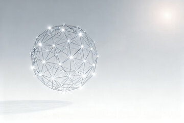 Abstract network sphere in light background
