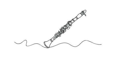 Single Line Drawing of a Clarinet