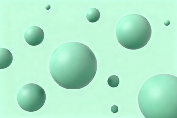 Green Spheres on Light Background