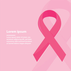 Pink Ribbon Awareness Symbol Breast Cancer Awareness Vector