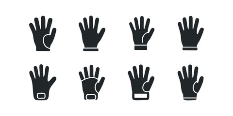 Collection of Black Hand Glove Icons