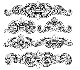 Vector art of set of vintage decorative ornaments, perfect for adding a touch of elegance and sophistication to any design