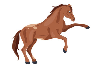 Selle francias horse or french animal breed. Vector racehorse or mammal for sport show. Fast mare for race competition. France equestrian speed symbol. Equine purebred stallion motion or gallop, gait.