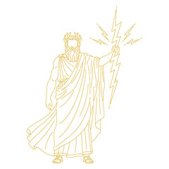Line Art Illustration of Zeus