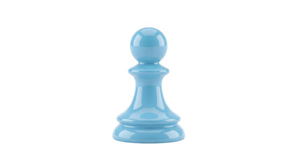 Isolated blue pawn chess piece, strategic game figurine, conceptual element of planning, strategy