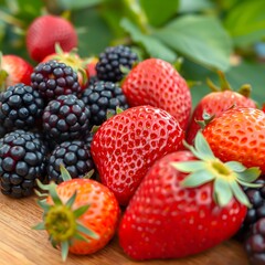 Obraz premium fresh berries on a white background