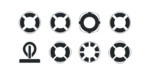Obraz premium Set of assorted lifebuoy safety ring icons