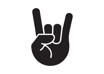 Obraz premium Rock gesture icon, Rock gesture solid vector design