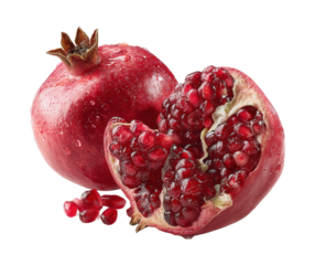 Harvesting pomegranate fruit organic farm natural light isolated on transparent background