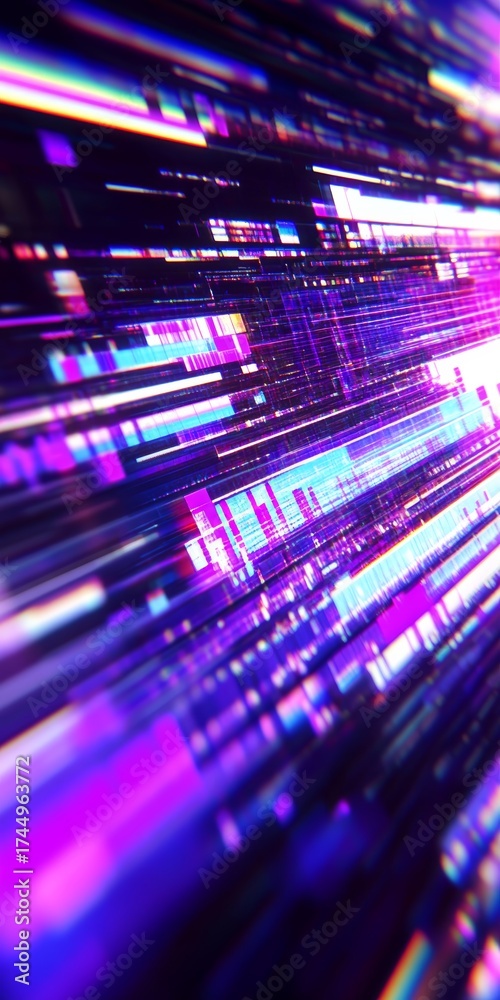 Canvas Prints abstract cyber stream data transfer pattern with cool color overlaid digital noise background effect