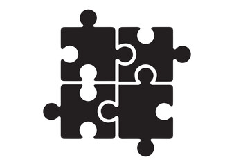 Obraz premium Collaboration puzzle icon, Collaboration puzzle solid vector design
