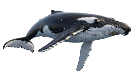 Isolated Humpback Whale in Mid-Ocean with Unique Markings, Ocean Wildlife in Nature