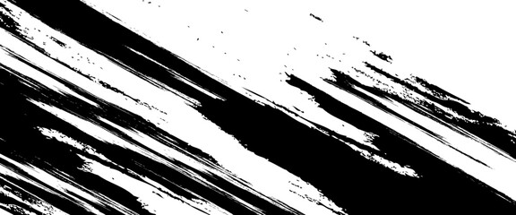 Vector grunge brush strokes texture rough black scratches for paint splatter template. Black and white grunge frame.