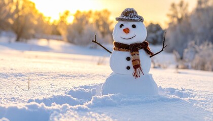 Fototapeta premium snowman in the snow