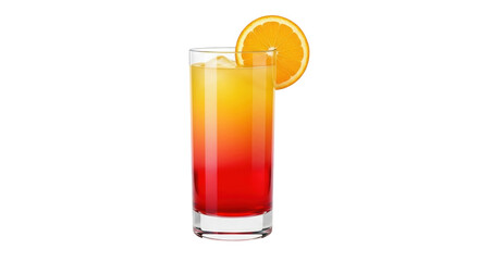 Isolated Tequila Sunrise cocktail drink with orange garnish against a clean backdrop