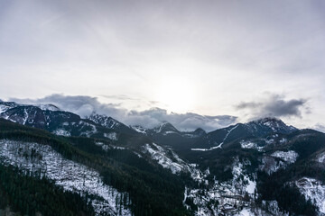 Incredible landscape of snow-capped mountains