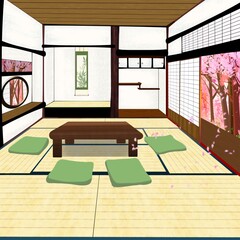 桜のある和室