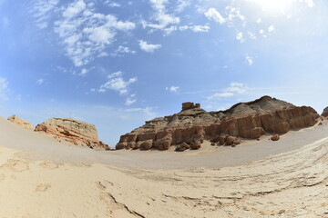 Geomorphic Scenery Desert in Xinjiang, China