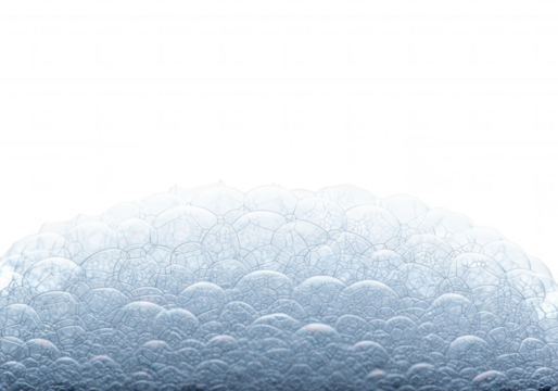 White Bubbles Forming Abstract Pattern isolated on a transparent background
