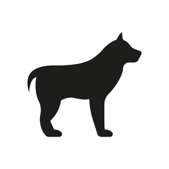 Dog Silhouette Solid Icon. Canine Pet, Guard Dog, And Loyal Companion Silhouette Symbol. Animal Companion And Pet Care Emblem. Isolated Vector Illustration