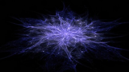 Fractal Pattern of Purple Light Swirling in a Dark Space Creating a Stunning Cosmic Effect