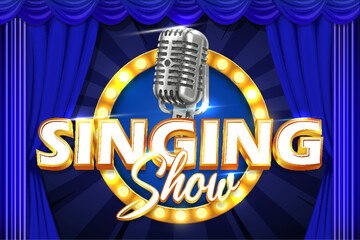 singing great show logo text typography editable text effect font style template design