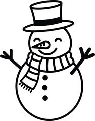cartoon snowman vector illustration	