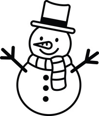 cartoon snowman vector illustration	