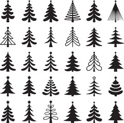Christmas tree icon set