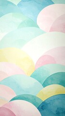 Pastel Abstract Watercolor Background with Curved Shapes