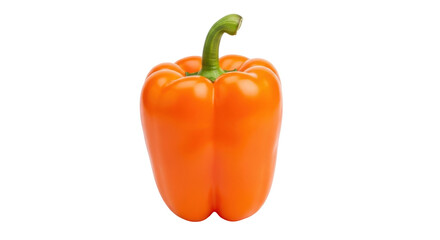 Isolated orange bell pepper with a smooth skin, ready for chopping and healthy eating